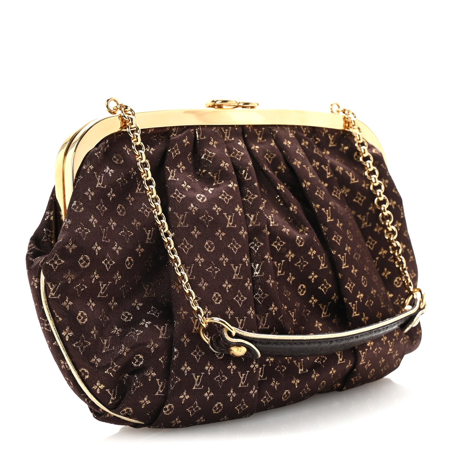 Louis Vuitton Satin Monogram Aumoniere Clutch Brown 3 of 9