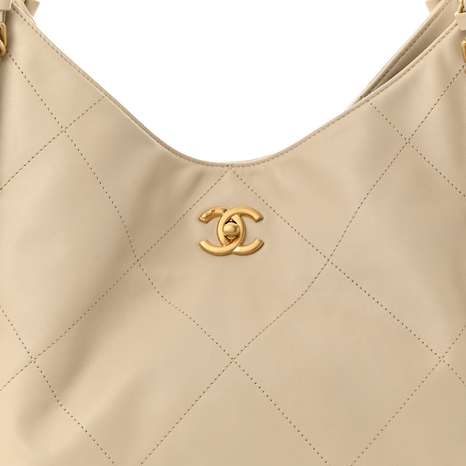 Chanel Calfskin Quilted Maxi Shopping Bag Beige 8 of 11