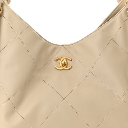 Chanel Calfskin Quilted Maxi Shopping Bag Beige 8 of 11