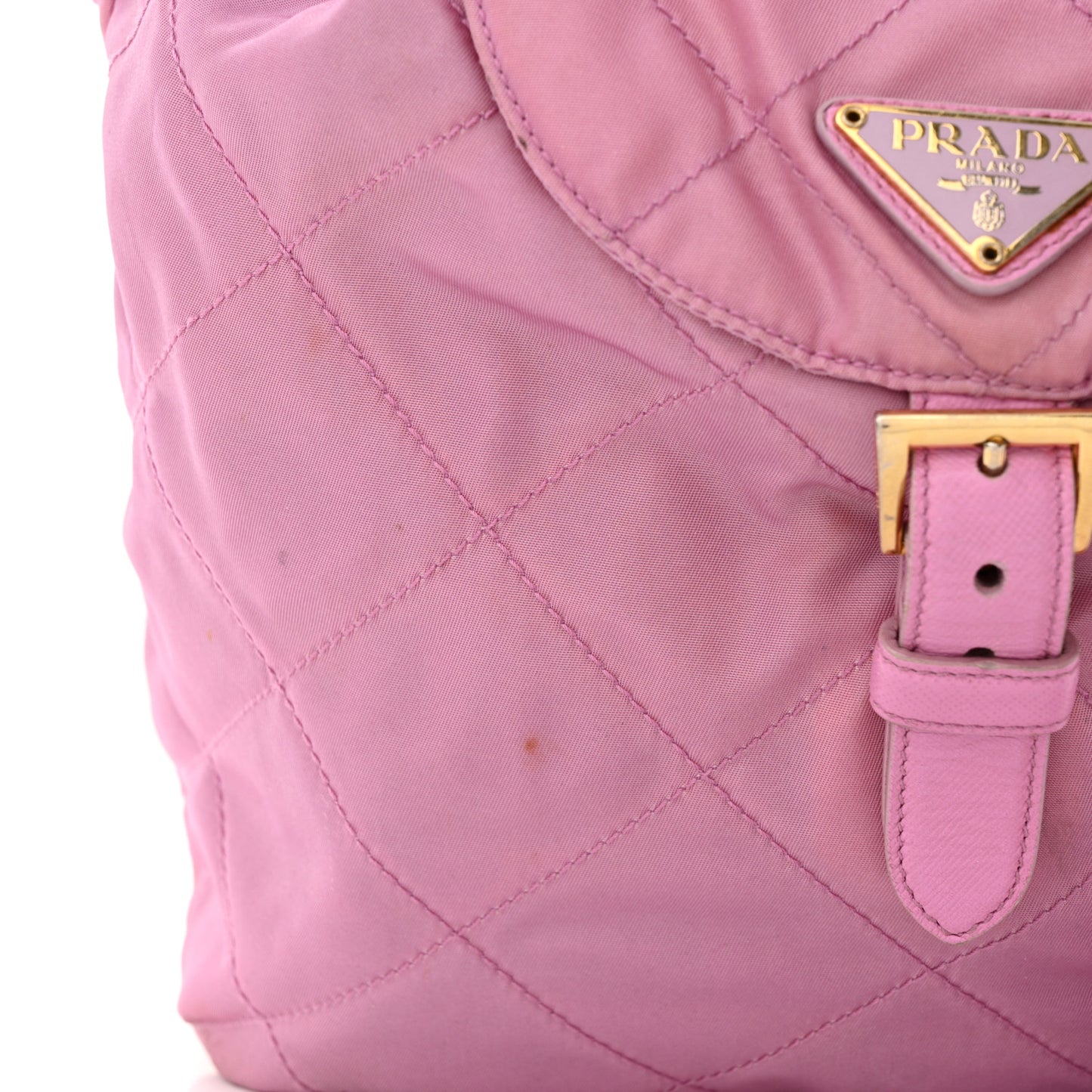 Tessuto Nylon Vela Quilted Cinch Backpack Pink