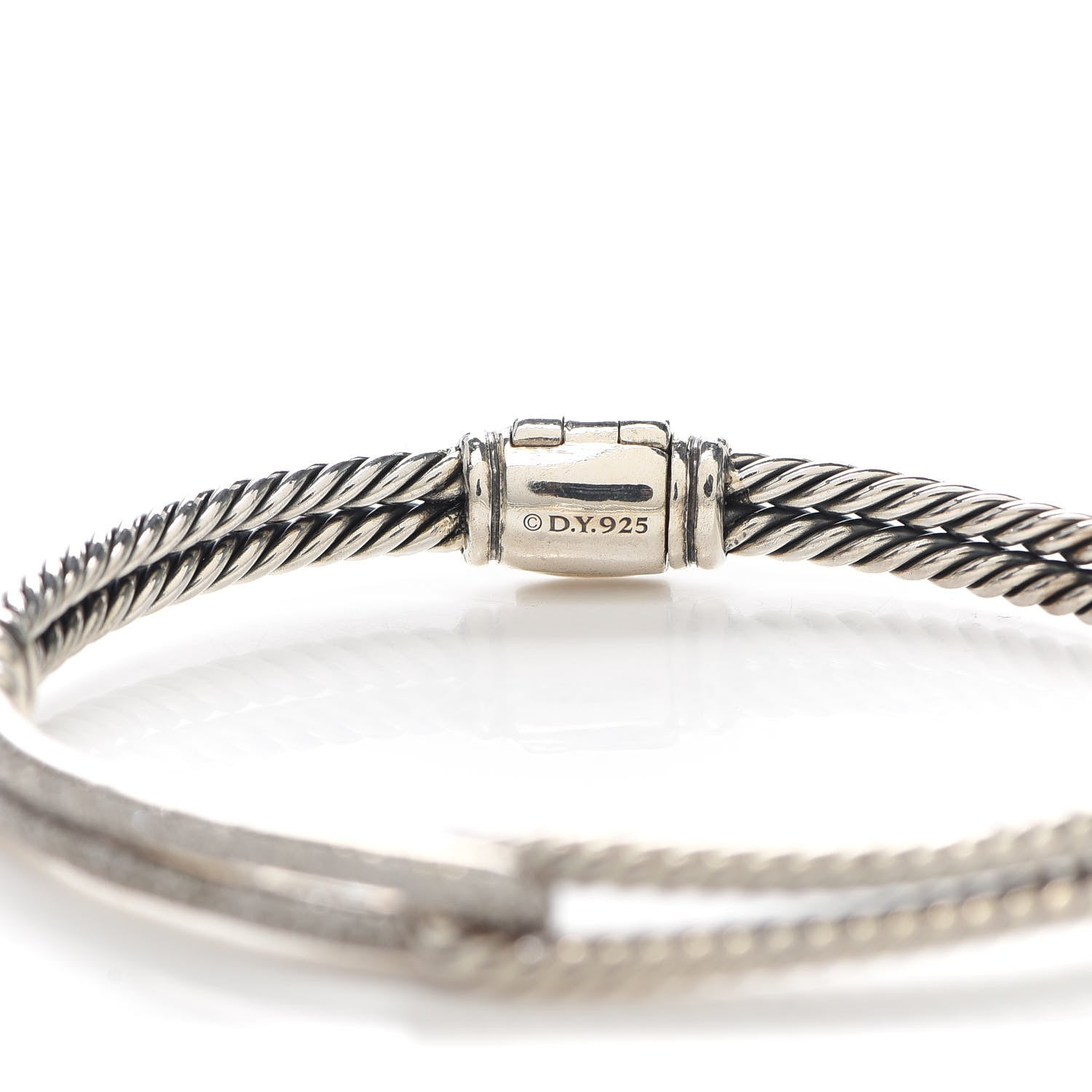 David Yurman Sterling Silver Diamond 7mm Petite Pave Single Loop Labyrinth Bracelet 5 of 5