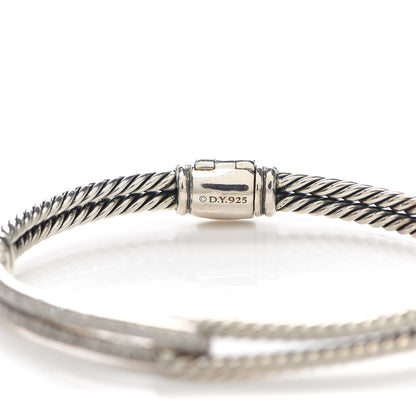 David Yurman Sterling Silver Diamond 7mm Petite Pave Single Loop Labyrinth Bracelet 5 of 5