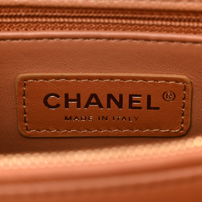 Chanel Caviar Quilted Lizard Embossed Small Coco Handle Flap Brown 6 of 10