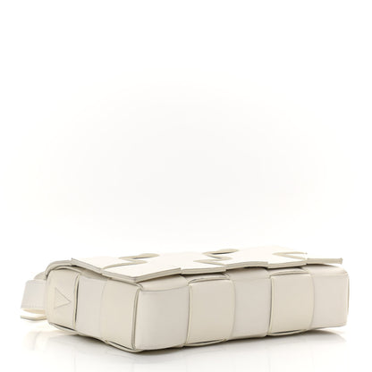 Bottega Veneta Lambskin Maxi Intrecciato Cassette Crossbody Bag White 4 of 13