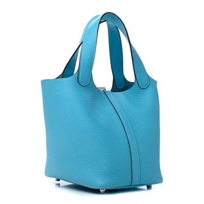 Hermes Taurillon Clemence Picotin Lock 18 PM Bleu Frida 2 of 6