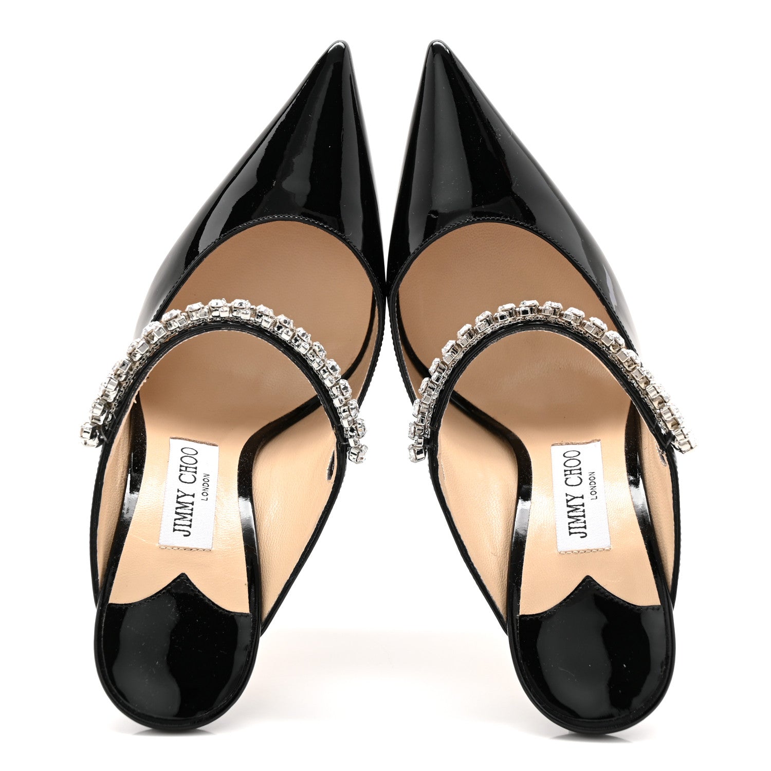Jimmy Choo Patent Crystal Bing 100 Pumps 39.5 Black 5 of 9