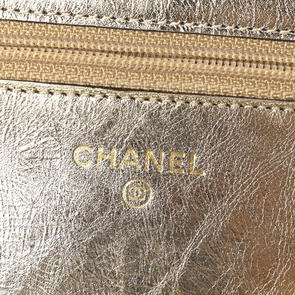 Chanel Metallic Aged Calfskin Quilted Reissue Wallet On Chain WOC Gold 6 of 11