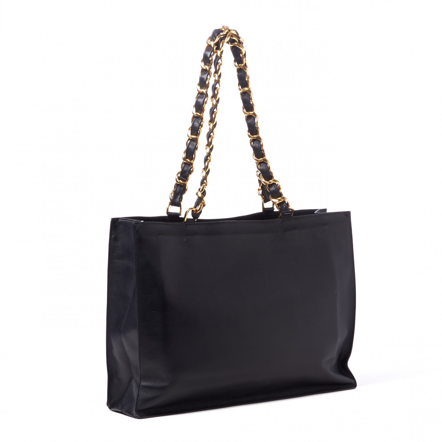 Chanel Lambskin CC Tote Navy 2 of 9