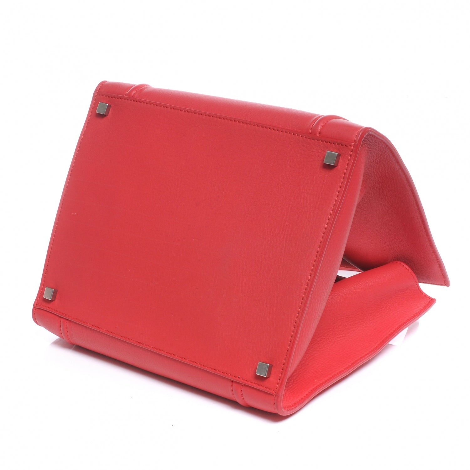 Celine Smooth Calfskin Medium Phantom Luggage Bag Red 5 of 9