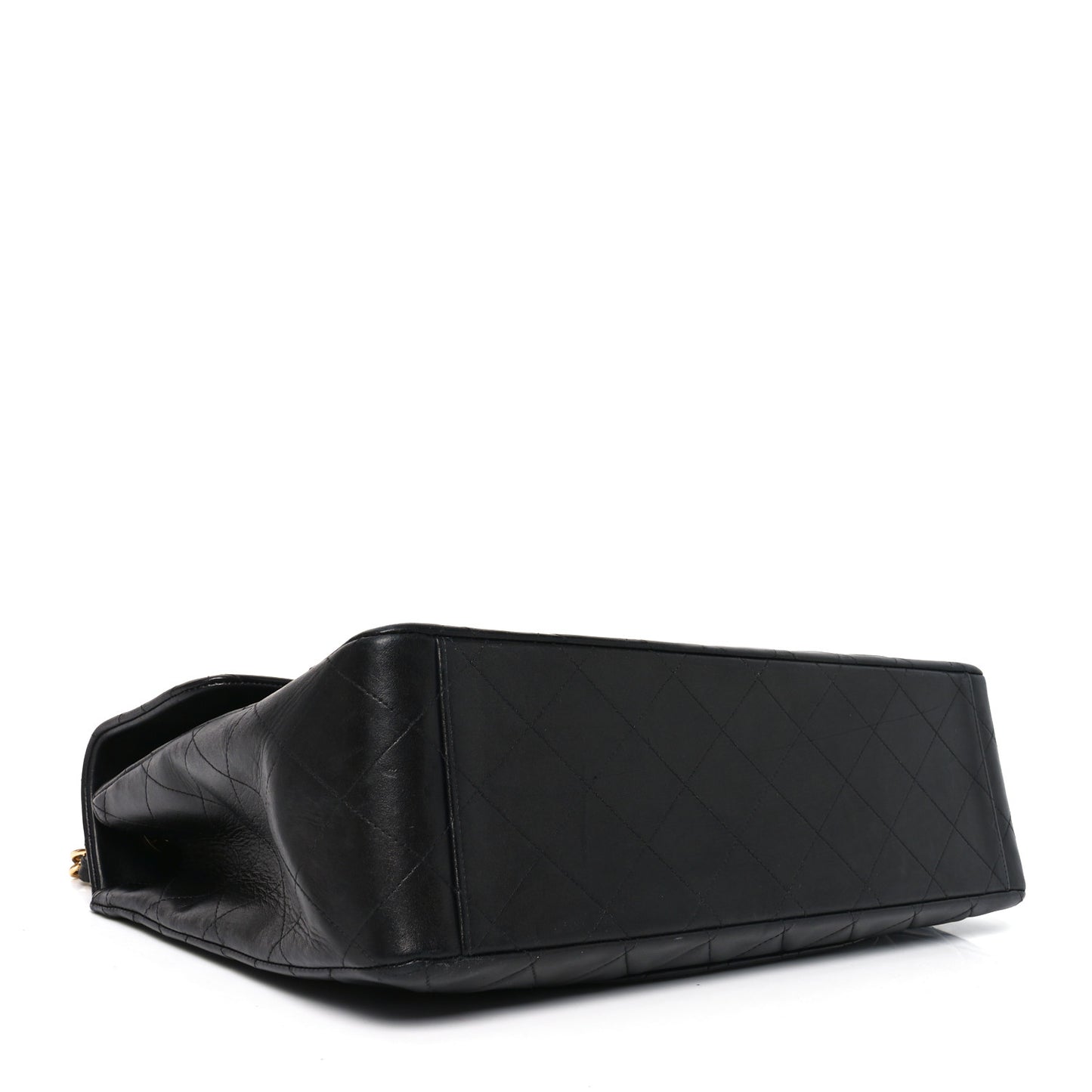 Lambskin Quilted XL Jumbo Single Flap Black