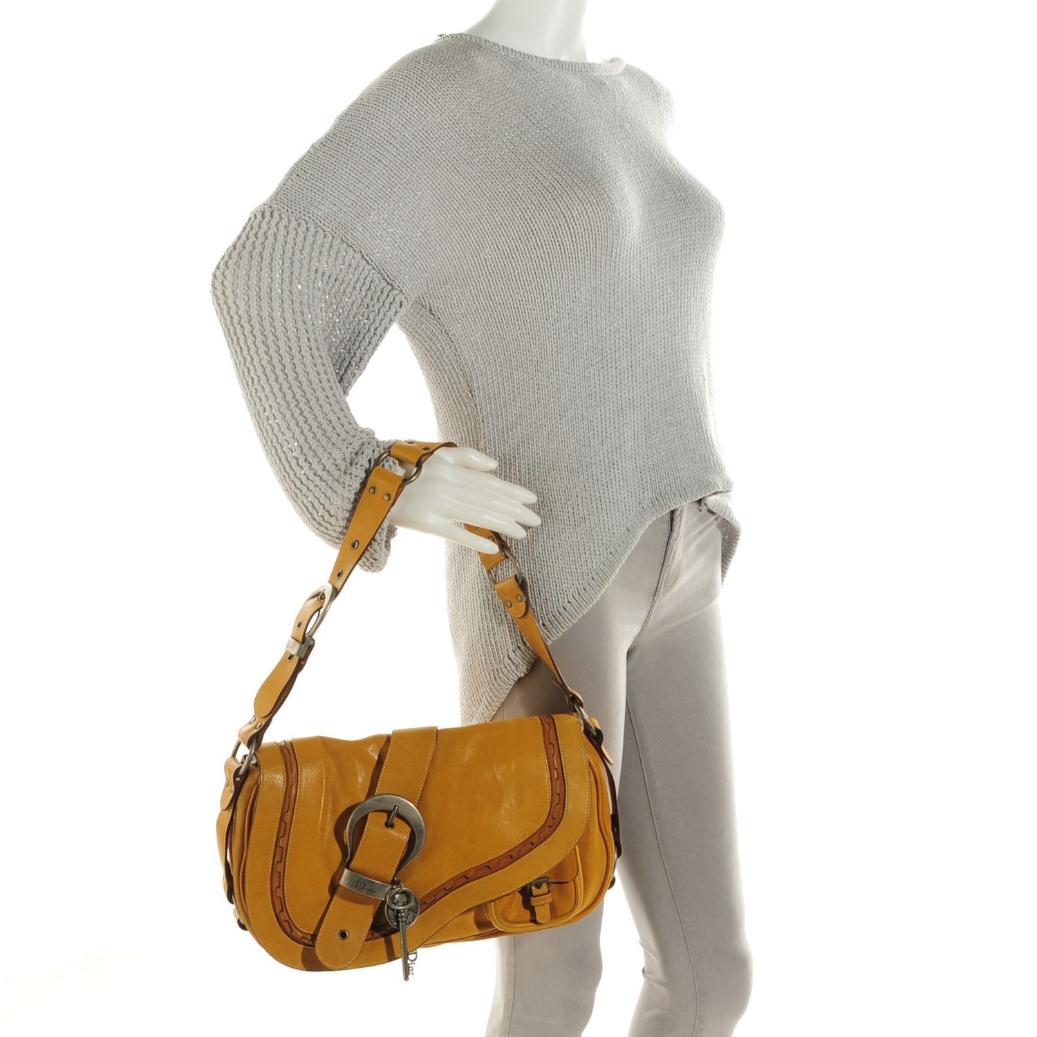 Christian Dior Leather Medium Gaucho Double Saddle Bag 2 of 7