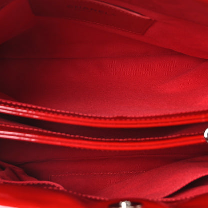 Chanel Patent Quilted Large Just Mademoiselle Bowling Bag Red 9 of 19