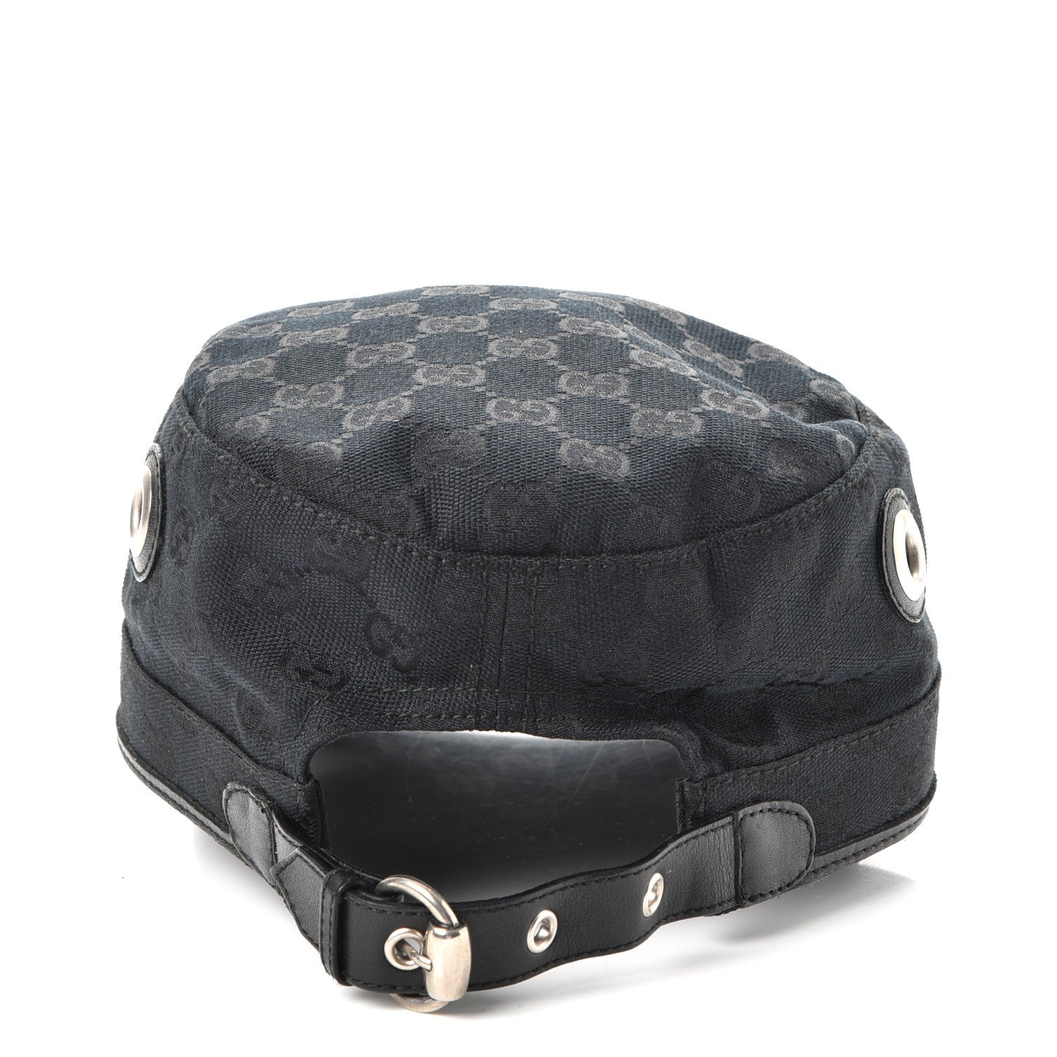 Gucci Monogram Military Horsebit Buckle Cap S Black 4 of 7