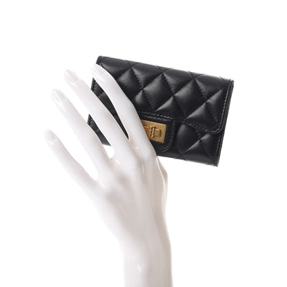 Chanel Aged Calfskin Quilted Reissue Flap Card Holder Black 2 of 9