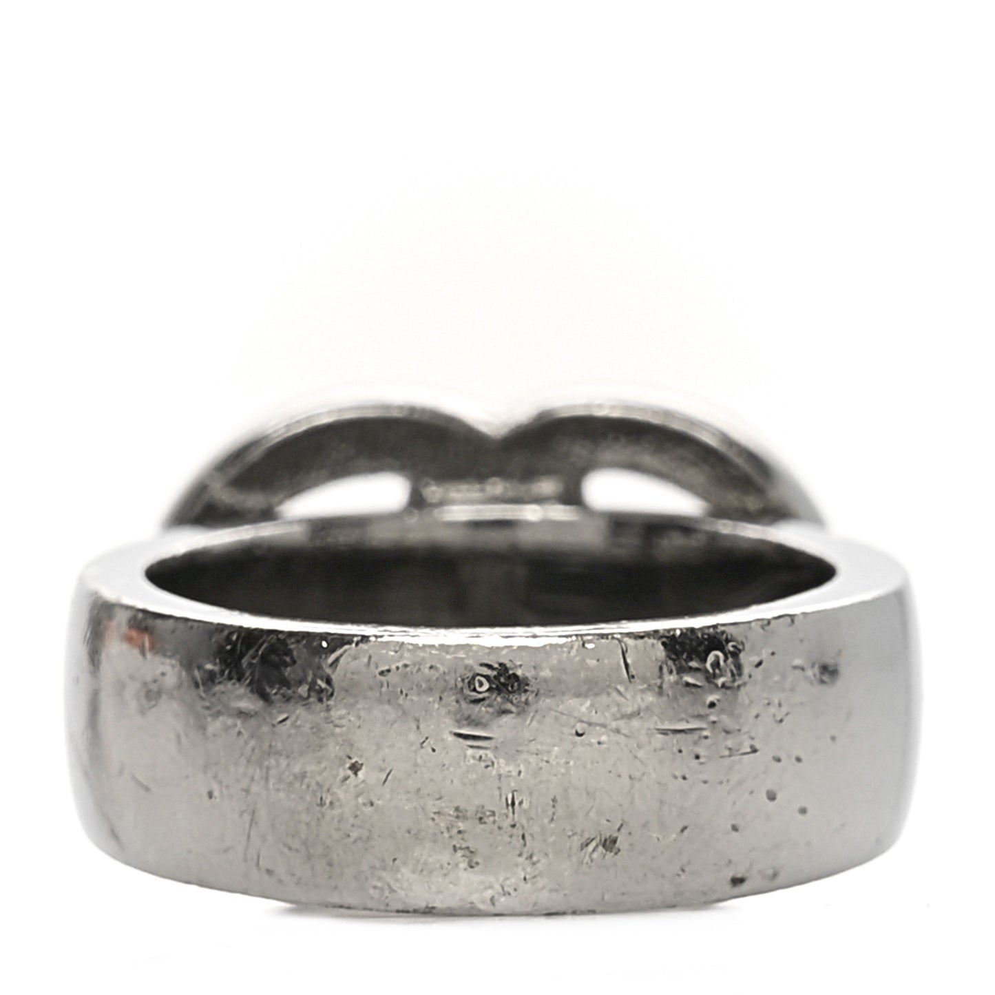 Glitter Enamel CC Ring 52 6 Black Silver