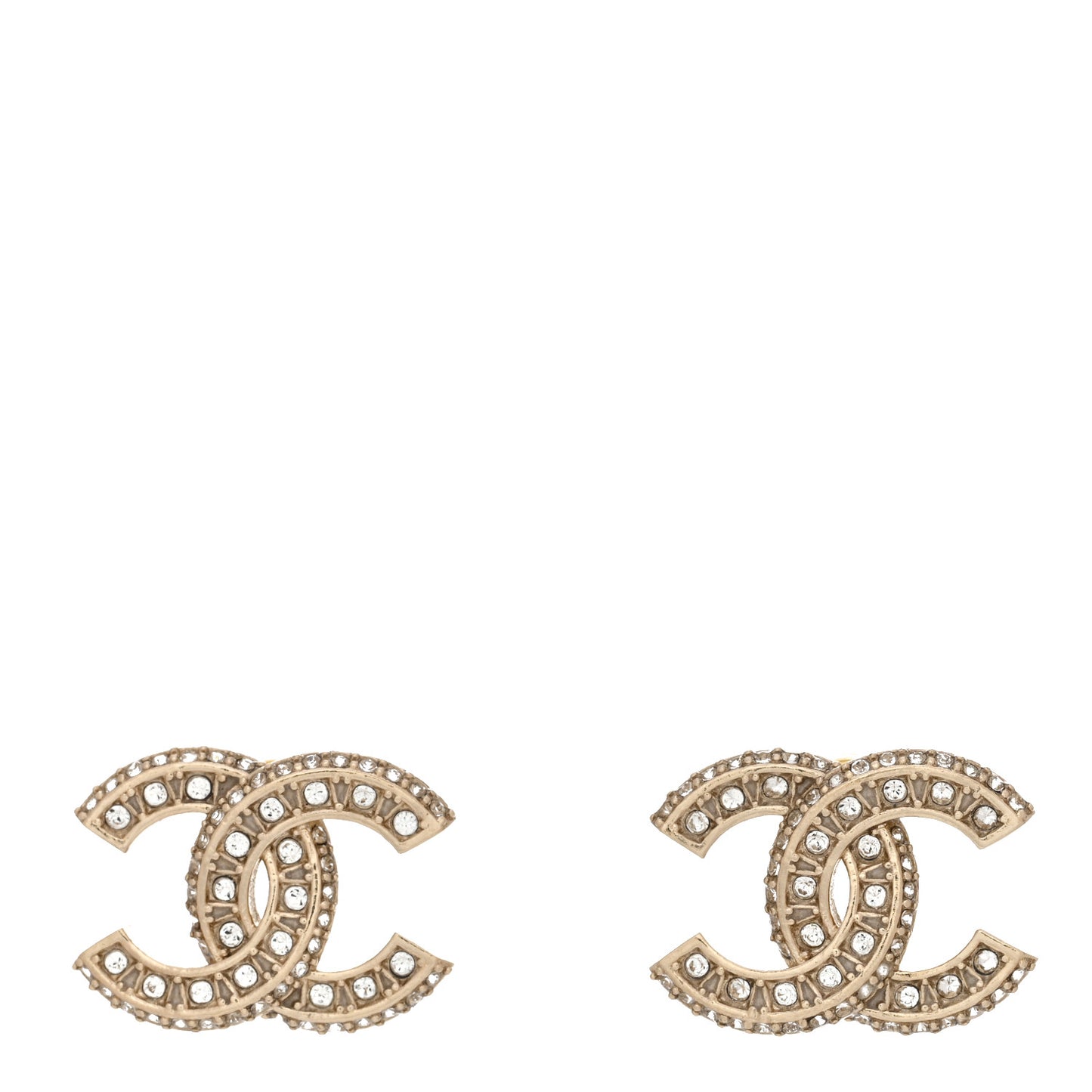 Crystal Timeless CC Earrings Light Gold