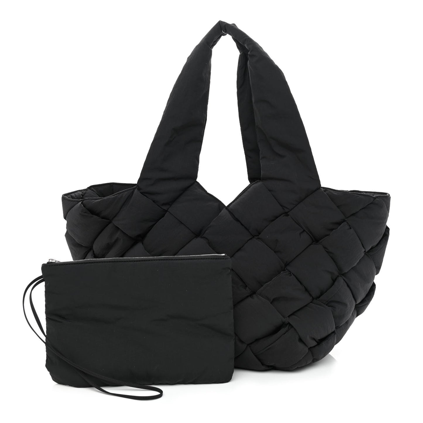 Nylon Intrecciato Padded Cassette Tote Thunder
