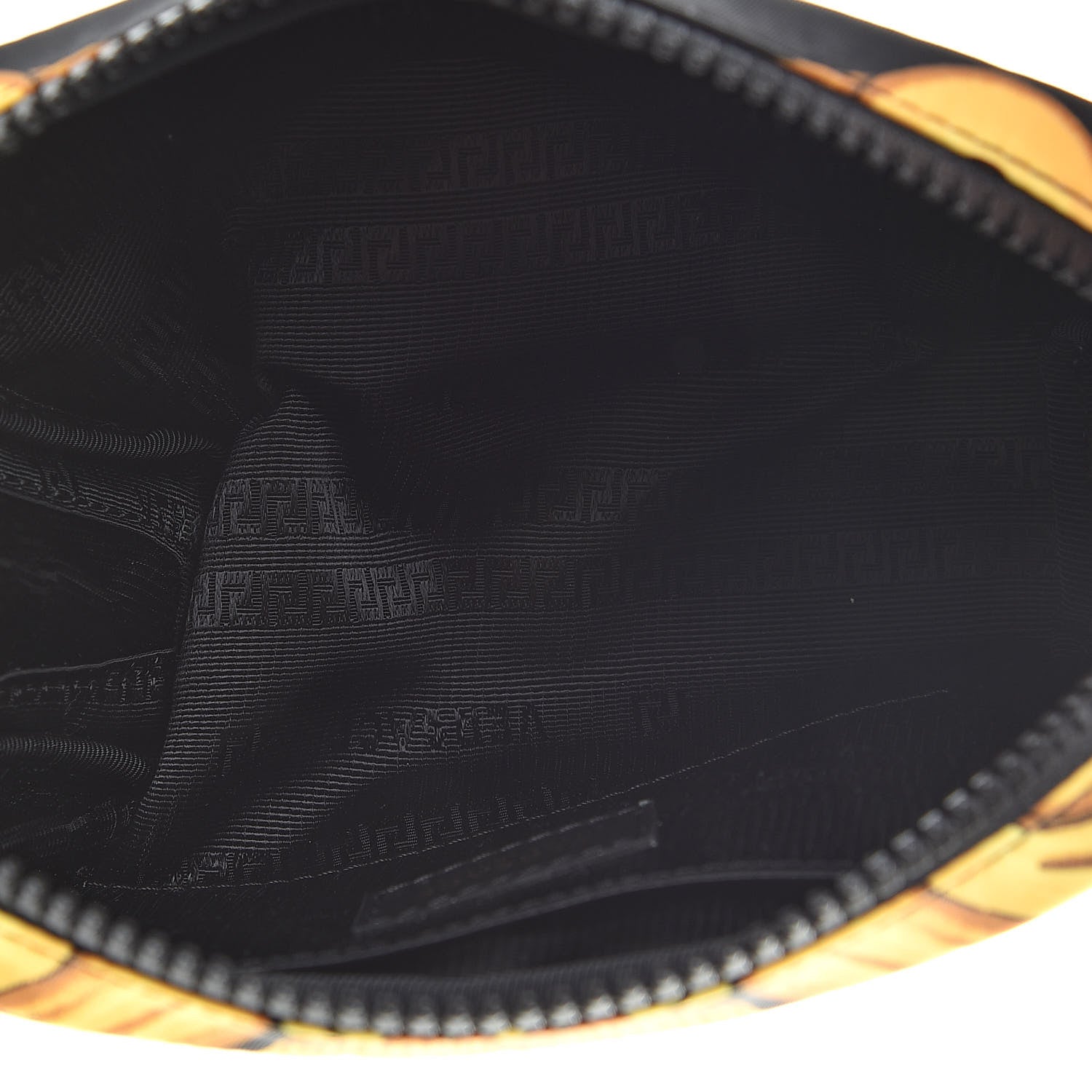 Versace Nylon Baroque Print Cosmetic Case Black Gold White 5 of 6