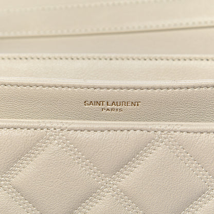 Saint Laurent Lambskin Quilted Small Becky Chain Bag Blanc Vintage 6 of 10