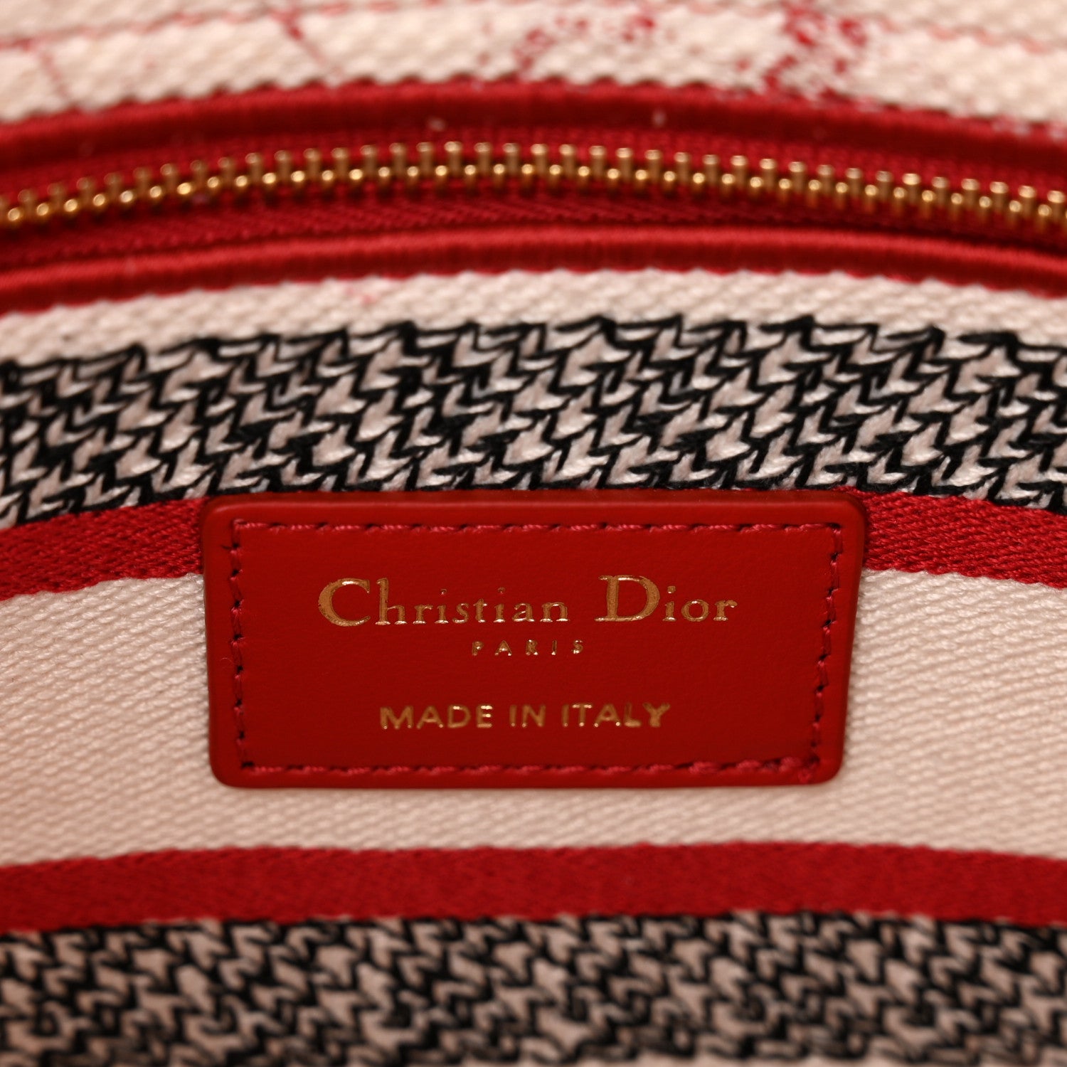 Christian Dior Canvas Embroidered Medium Dioramour D-Royaume Lady D-Lite Red Multicolor 7 of 9