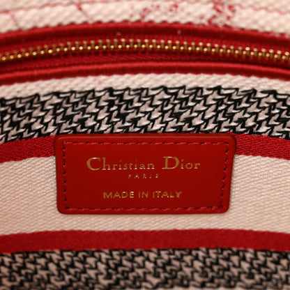 Christian Dior Canvas Embroidered Medium Dioramour D-Royaume Lady D-Lite Red Multicolor 7 of 9