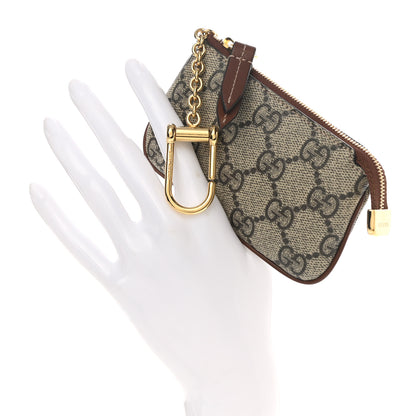 Gucci GG Supreme Monogram Key Case Beige Ebony Cuir 2 of 8