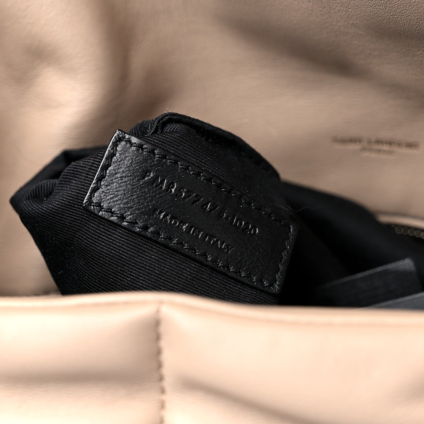 Lambskin Quilted Small Loulou Puffer Monogram Chain Satchel Dark Beige