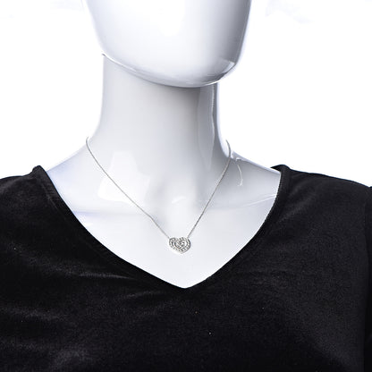 Tiffany Platinum Diamond Double Heart Pendant Necklace 2 of 7