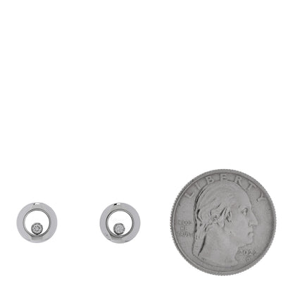 Chopard 18K White Gold Diamond Happy Diamond Earrings 2 of 4