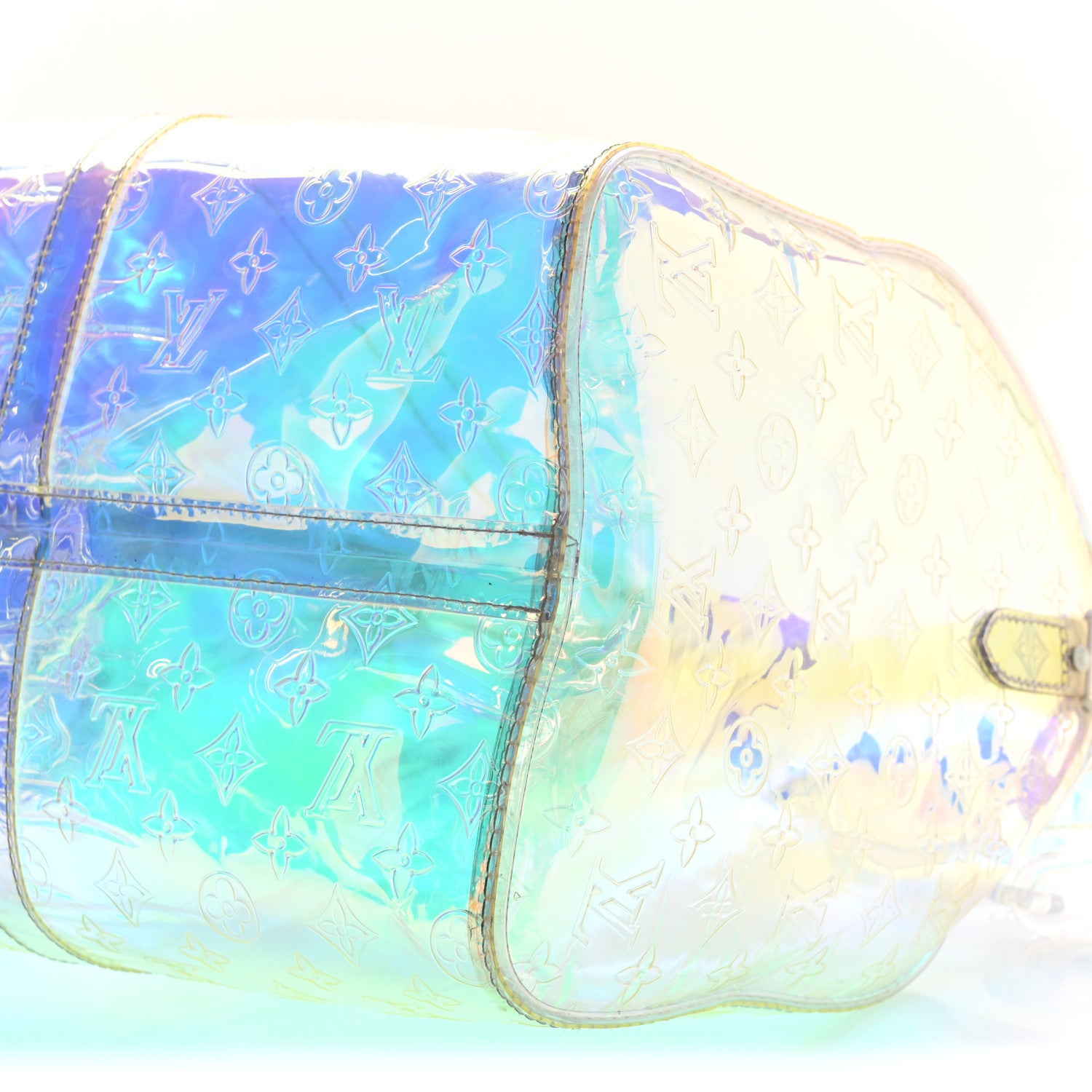 LOUIS VUITTON クリアPVCバッグ LOUIS VUITTON Monogram Clear Vinyl Cabas Ambre MM Tote Shoulder