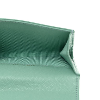 Chanel Caviar Quilted Flap Card Holder Wallet Light Green 5 of 8