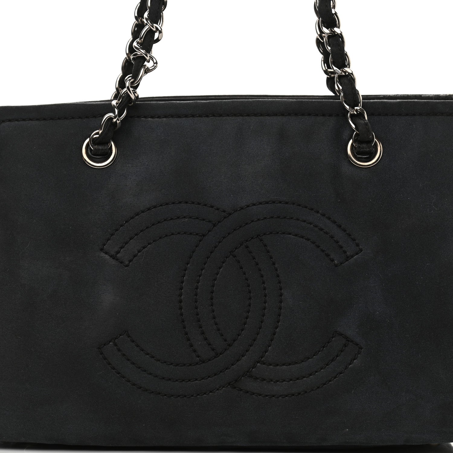 Chanel Canvas Lipstick Ligne Tote Black 8 of 17