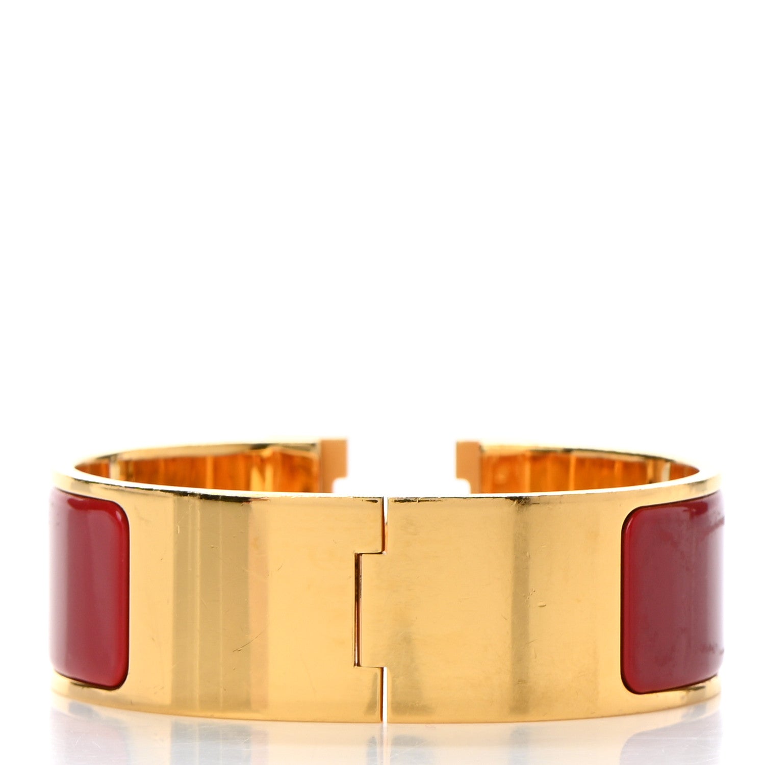 Hermes Enamel Wide Clic Clac H Bracelet PM China Red 3 of 6