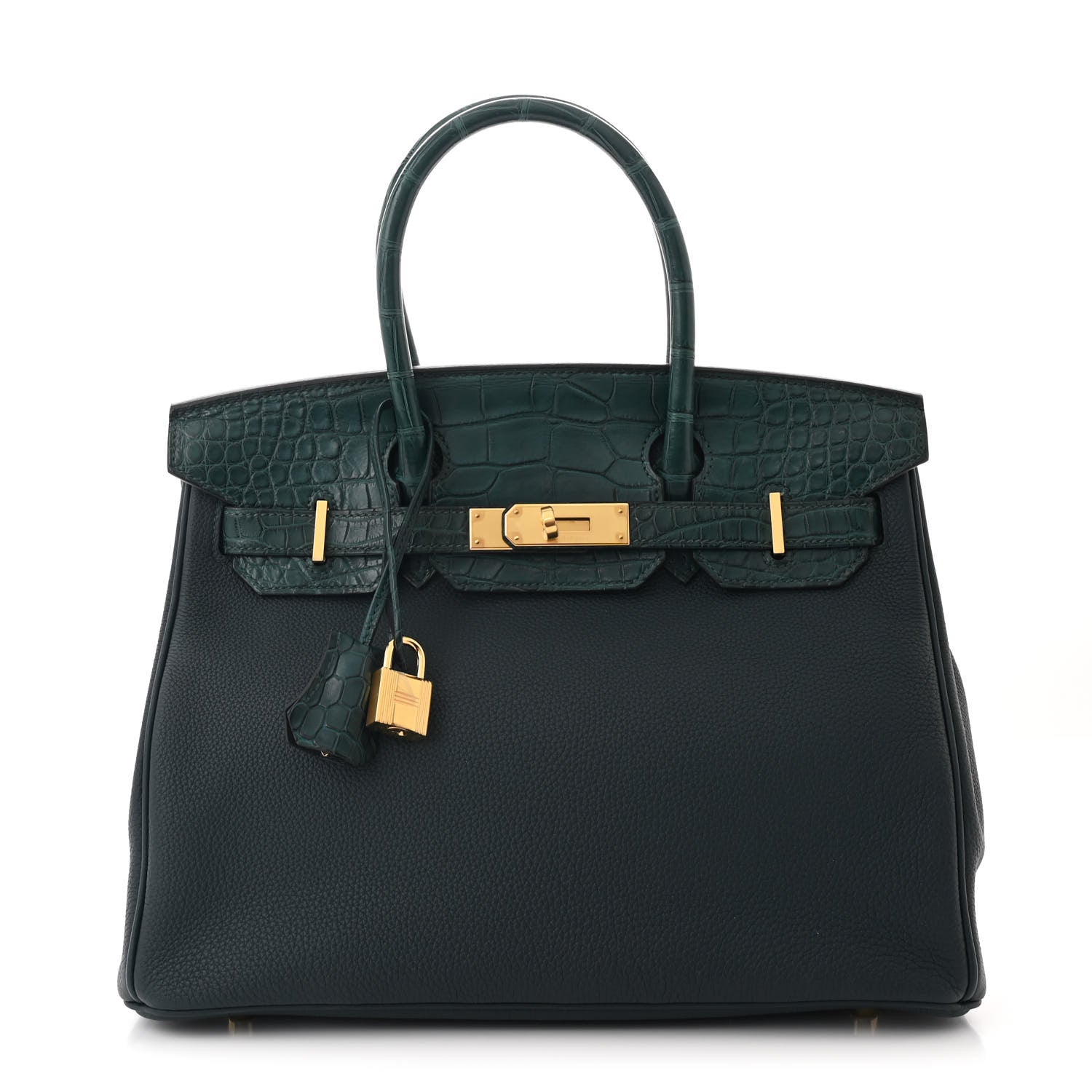 Hermes Togo Matte Alligator Birkin Touch 30 Vert Cypress 1 of 11