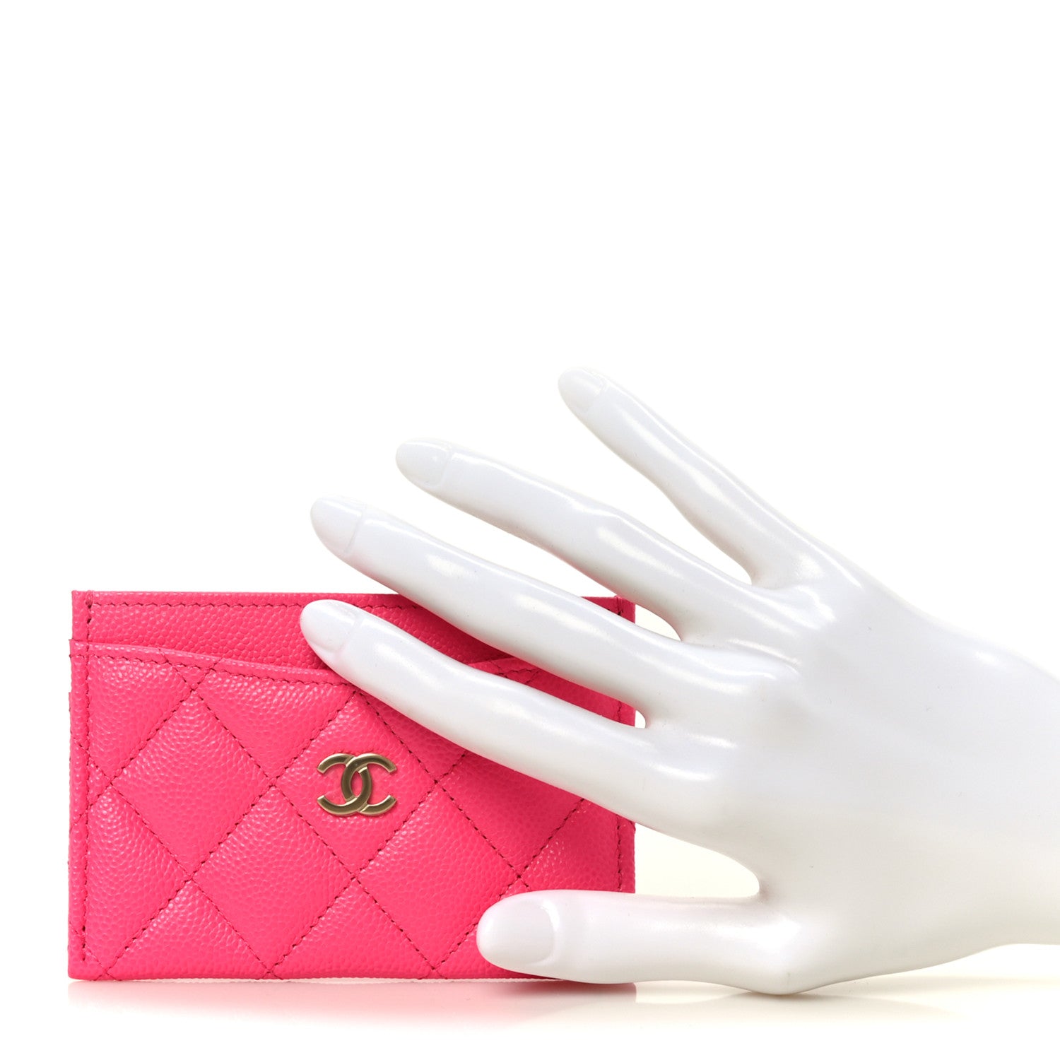 Chanel Caviar Quilted Card Holder Fuchsia 2 of 10