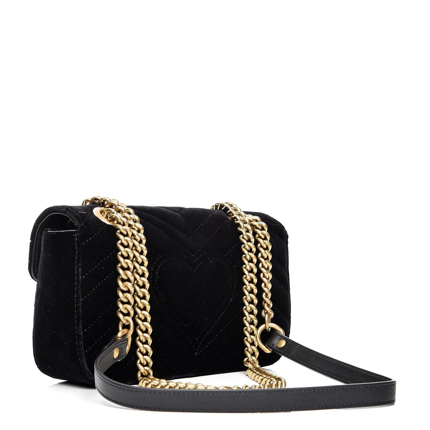 Velvet Matelasse Mini GG Marmont Shoulder Bag Black