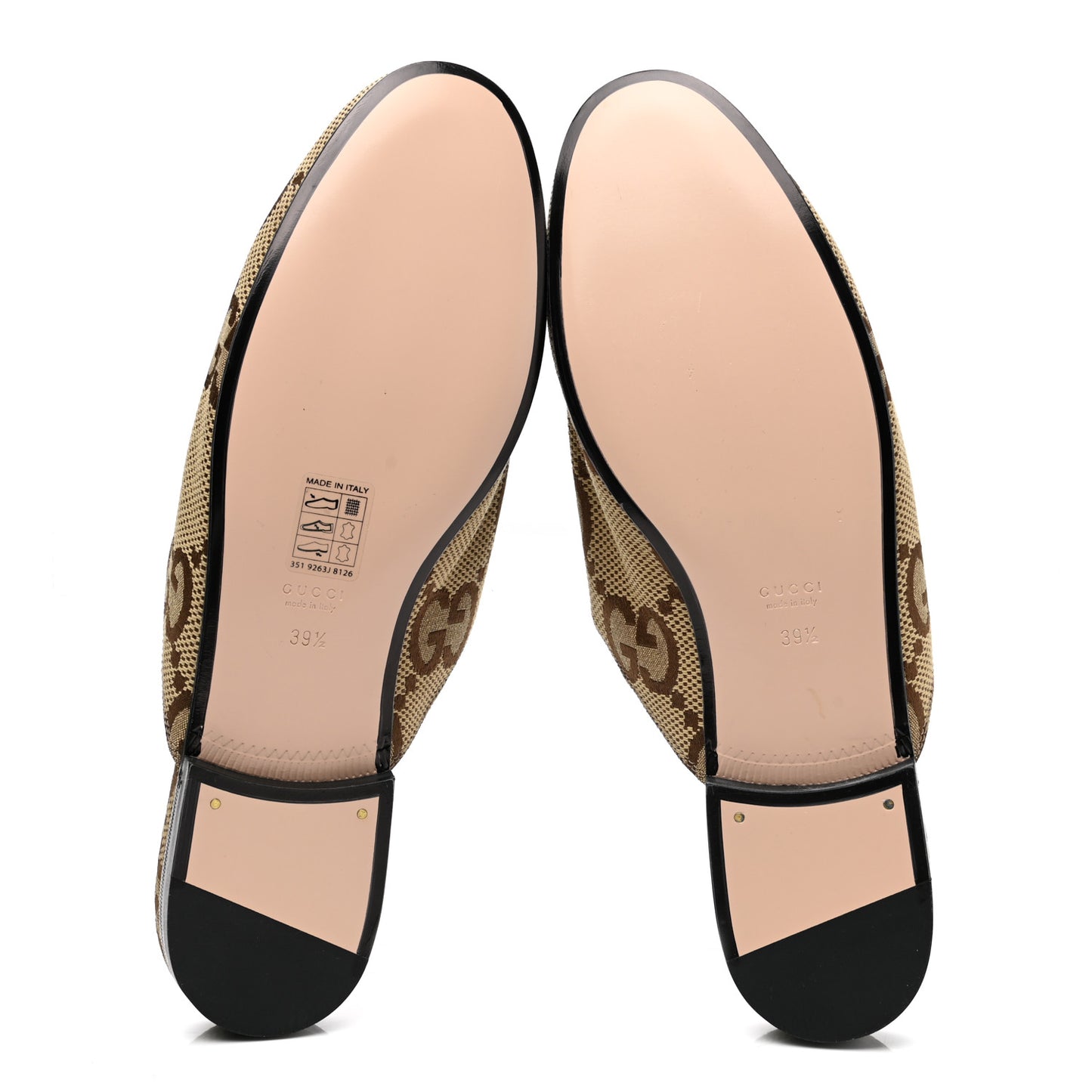 Monogram Jumbo GG Malaga Kid Womens Princetown Slippers 39.5 Camel Ebony New Acero Beige