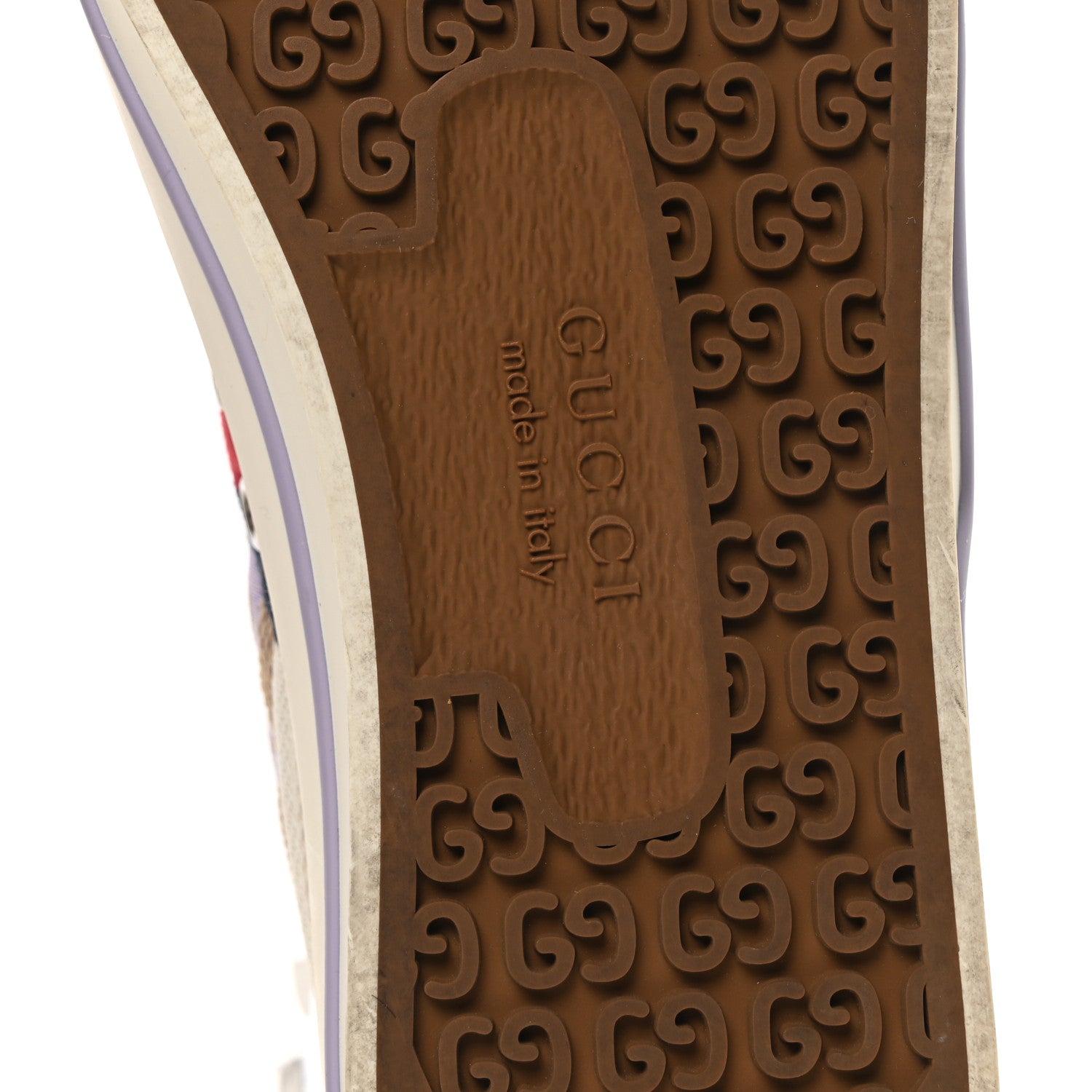 Gucci Monogram Jumbo GG Web Womens 1977 Tennis Sneakers 40.5 Beige Lapis Mystic White 7 of 8