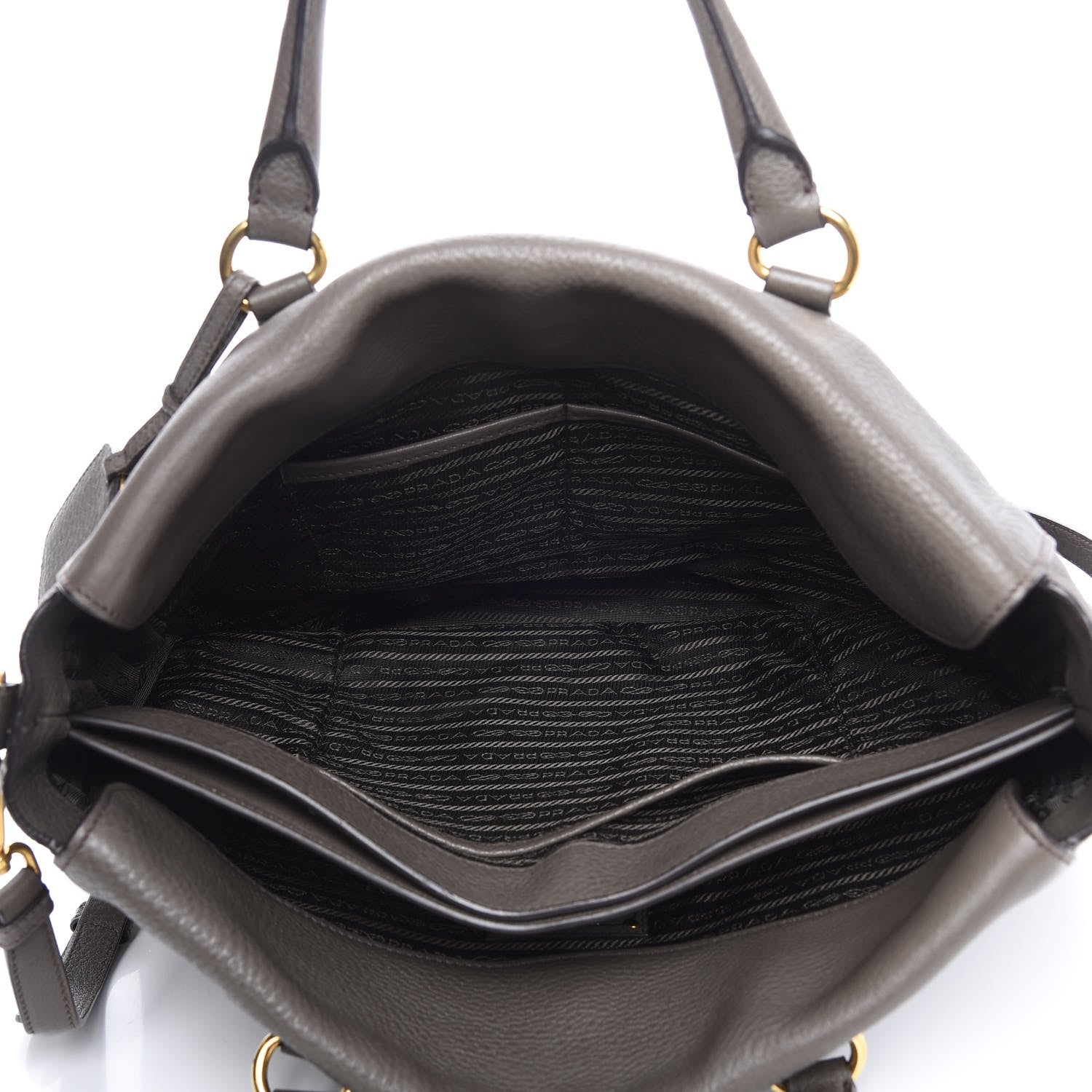 Prada Vitello Daino Tote Grafite 6 of 9