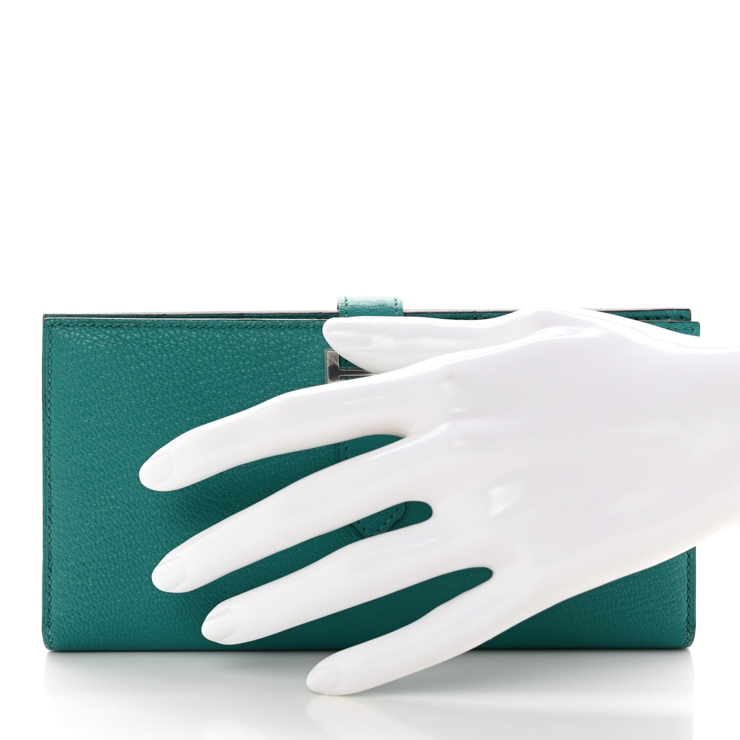 Chèvre Mysore Bearn Gusset Wallet Bleu Paon