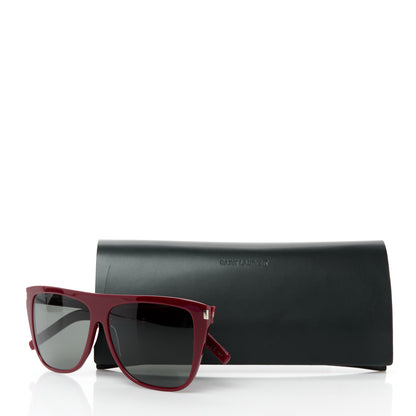 Saint Laurent Acetate Sunglasses SL 1 Slim Red 8 of 8