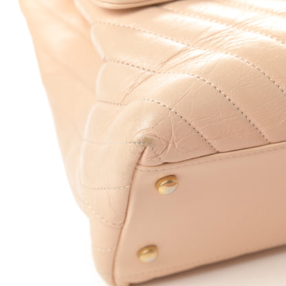 Chanel Calfskin Chevron Quilted Medium Coco Handle Flap Beige 9 of 17