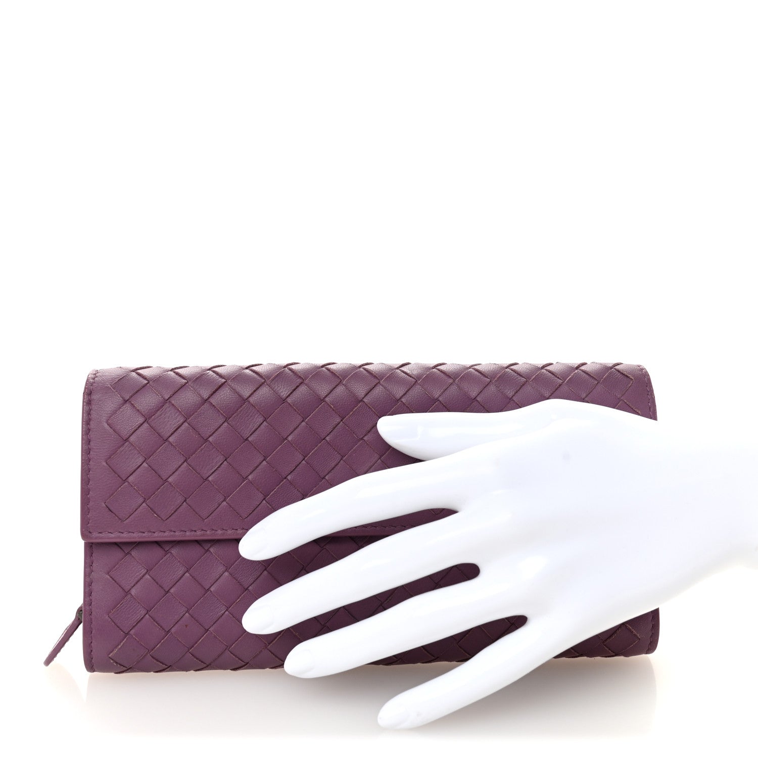 Bottega Veneta Nappa Intrecciato Continental Flap Wallet Lilac