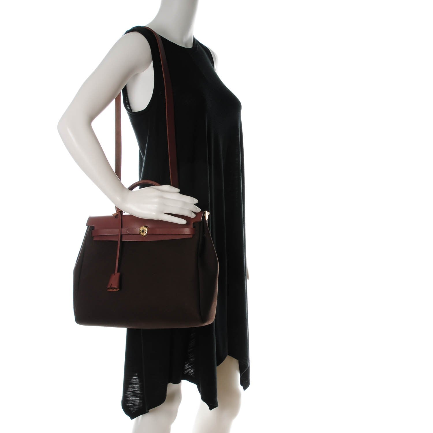 Hermes Vache Hunter Toile Herbag 30 PM Havane 2 of 9