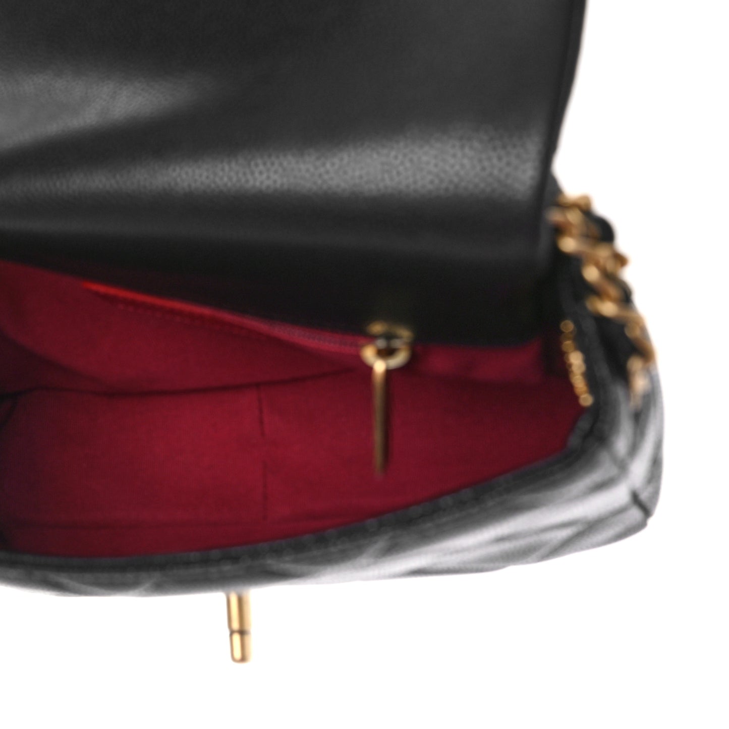Caviar Quilted Small Twist Your Buttons Flap Black