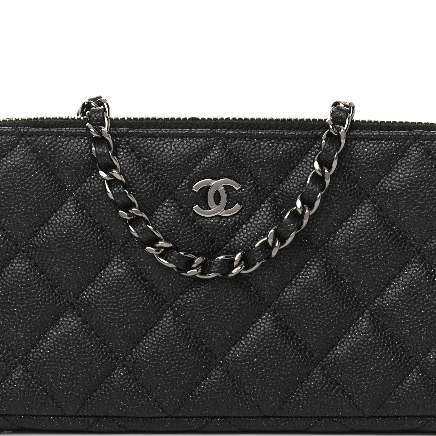 Chanel Iridescent Caviar Quilted Small Clutch With Chain Black 11 of 12
