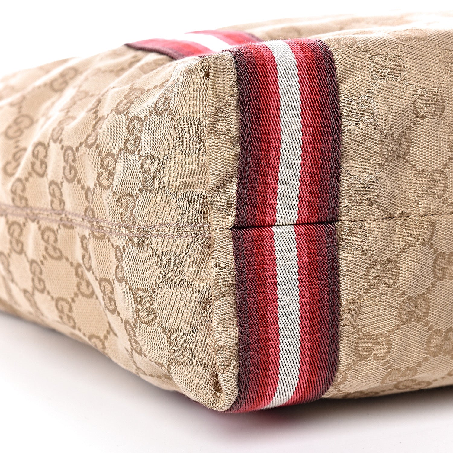 Gucci GG Monogram Medium Web Handle Vertical Tote Red 11 of 13