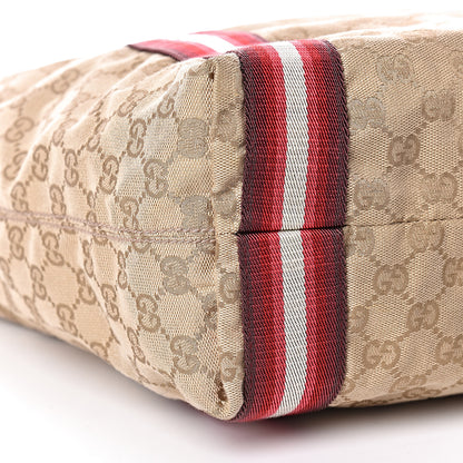 Gucci GG Monogram Medium Web Handle Vertical Tote Red 11 of 13