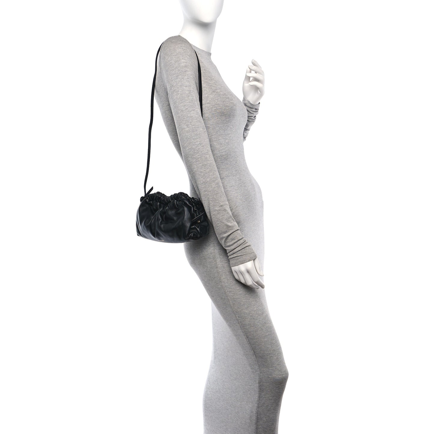 Lambskin Mini Cloud Clutch Black Flamma
