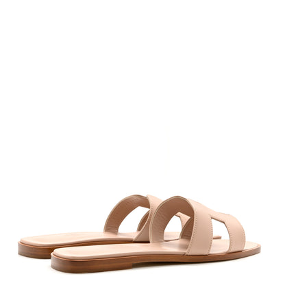 Hermes Box Calfskin Oran Sandals 39.5 Bois De Santal 4 of 8